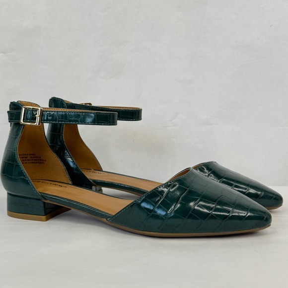 Comfort View Loucia Womens Green Alligator Pattern Ankle Strap Shoes 11WW - Picture 6 of 14